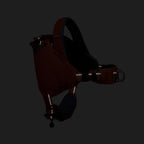 Brown leather dog harness on a black background