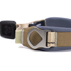 Close-up of a quick grip with a buckle on a white background